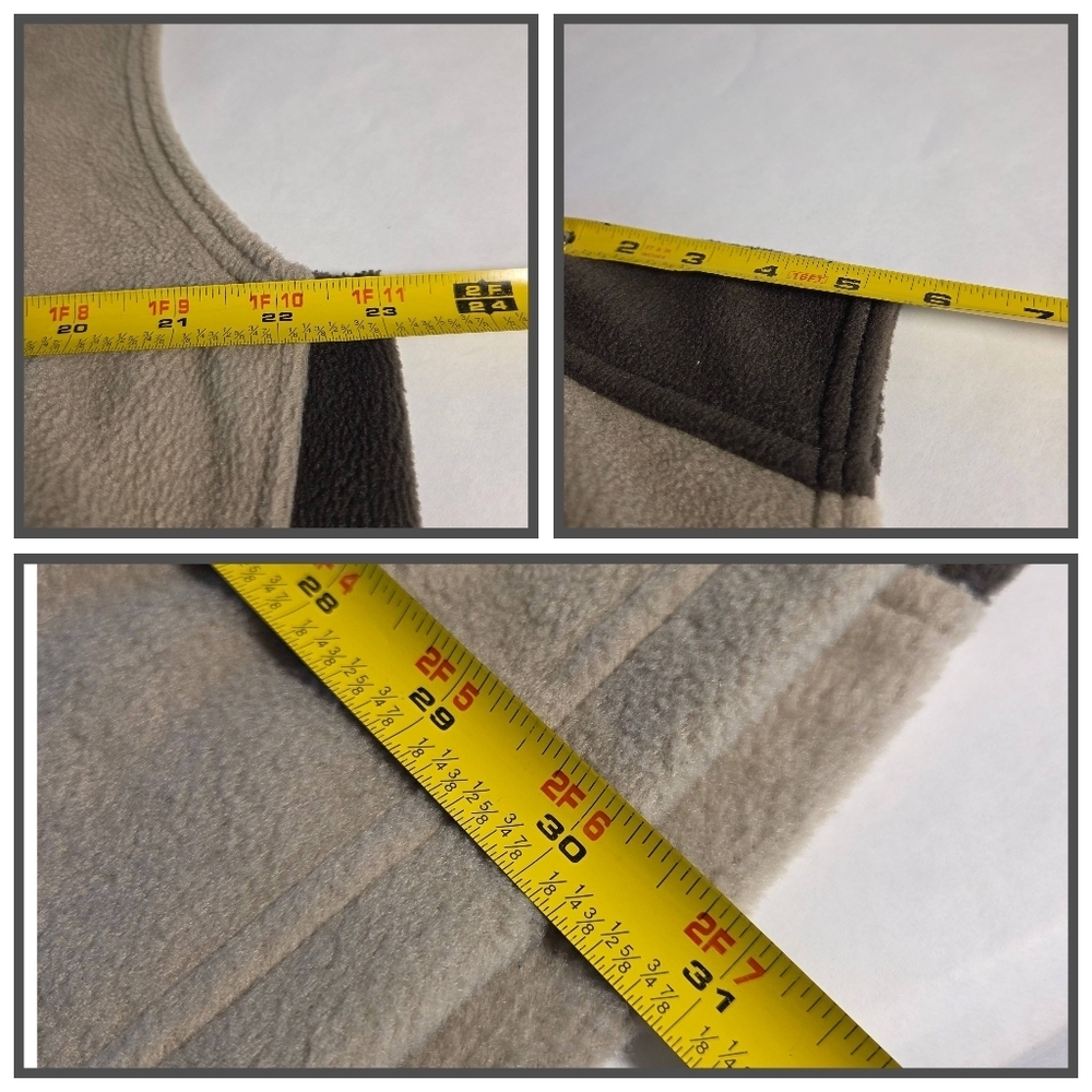 Columbia Steens Mountain Fleece Tan Black Zip Vest Size Large Tall - Picture 14 of 15